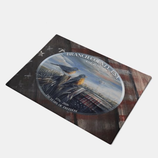 Robins 250 yr Branch Co mich Deurmat (Schuin)