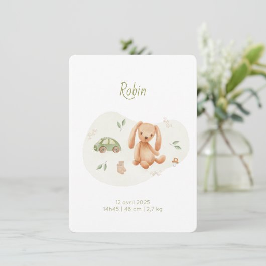 Robin's baantje kaart (Staand voorkant)