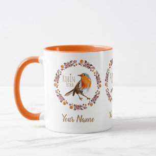 Robin's botanische vintage bloemen voor vogelliefh mok