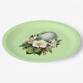  Robins Eg en Roos Pasen Papieren Bordje (Gekanteld)