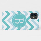 Robin's Egg Blauwe Chevron Hoogglans Telefoon Hoes (Achterkant (horizontaal))