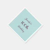 Robins Egg Blue 100th Birthday Party, Name Paper Servetten (Hoek)