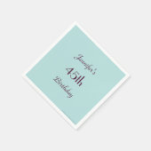 Robins Egg Blue 45th Birthday Party, Name, Paper Servetten (Hoek)