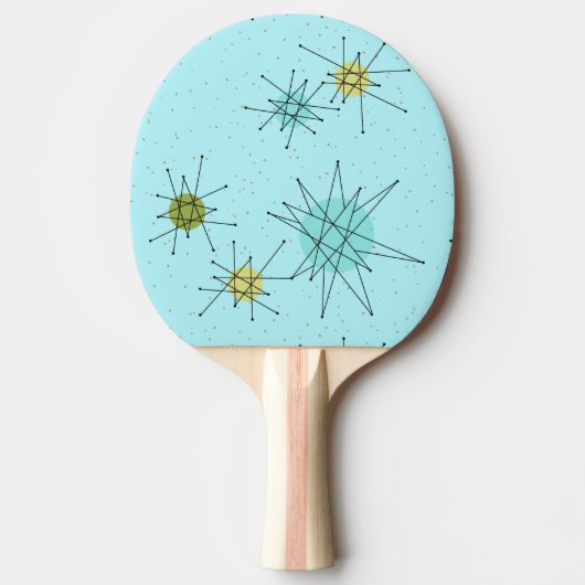 Robin's Egg Blue Atomic Starburst Ping Pong Paddle Tafeltennisbatje (Voorkant)