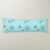 Robin's Egg Blue Atomic Starbursts Body Pillow Lichaamskussen (Achterkant)