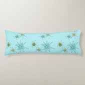 Robin's Egg Blue Atomic Starbursts Body Pillow Lichaamskussen (Voorkant)