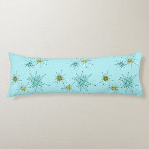 Robin's Egg Blue Atomic Starbursts Body Pillow Lichaamskussen
