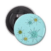 Robin's Egg Blue Atomic Starbursts Bottle Opener (Voorkant)