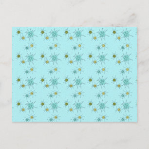 Robin's Egg Blue Atomic Starbursts Briefkaart