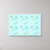 Robin's Egg Blue Atomic Starbursts Canvas Print (Voorkant)