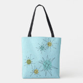 Robin's Egg Blue Atomic Starbursts Canvas tas (Achterkant)