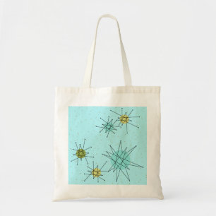 Robin's Egg Blue Atomic Starbursts Canvas tas