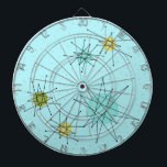 Robin's Egg Blue Atomic Starbursts Dart Board Dartbord<br><div class="desc">Dit Robin's Egg Blue Iconic Atomic Starbursts Dart Board patroon kenmerkt iconische atomaire starbursts. Dat klopt! De oude school, robin's eitblauwe achtergrond met gouden spugen, is de perfecte achtergrond voor de levendige turquoise, het kalkselderij en kitschy peren groene cirkels. De vlekken van kleur worden sporadisch geplaatst in diverse grootte met...</div>