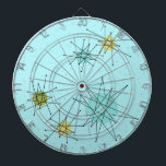Robin's Egg Blue Atomic Starbursts Dart Board Dartbord<br><div class="desc">Dit Robin's Egg Blue Iconic Atomic Starbursts Dart Board patroon kenmerkt iconische atomaire starbursts. Dat klopt! De oude school, robin's eitblauwe achtergrond met gouden spugen, is de perfecte achtergrond voor de levendige turquoise, het kalkselderij en kitschy peren groene cirkels. De vlekken van kleur worden sporadisch geplaatst in diverse grootte met...</div>