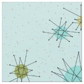 Robin's Egg Blue Atomic Starbursts Fabric Stof (Close Up)
