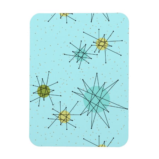 Robin's Egg Blue Atomic Starbursts Flexibele magne Magneet (Verticaal)