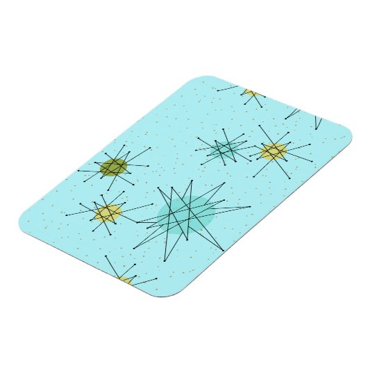 Robin's Egg Blue Atomic Starbursts Flexibele magne Magneet (Linkerzijde)