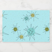 Robin's Egg Blue Atomic Starbursts Food Label Voedselcontainer Etiket (Enkel label)