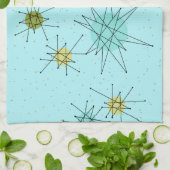 Robin's Egg Blue Atomic Starbursts Kitchen Towels Theedoek (Gevouwen)