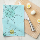 Robin's Egg Blue Atomic Starbursts Kitchen Towels Theedoek (Quarter Fold)