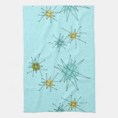 Robin's Egg Blue Atomic Starbursts Kitchen Towels Theedoek (Verticaal)