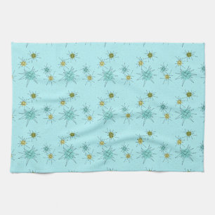 Robin's Egg Blue Atomic Starbursts Kitchen Towels Theedoek