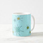 Robin's Egg Blue Atomic Starbursts Mok (Voorkant rechts)