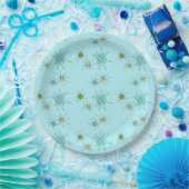Robin's Egg Blue Atomic Starbursts Paper Bord (Feest)
