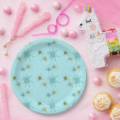 Robin's Egg Blue Atomic Starbursts Paper Bord (Feest)