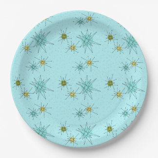 Robin's Egg Blue Atomic Starbursts Paper Bord