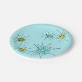 Robin's Egg Blue Atomic Starbursts Paper Bord (Gekanteld)