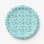 Robin's Egg Blue Atomic Starbursts Paper Bord (Voorkant)