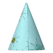 Robin's Egg Blue Atomic Starbursts Party Pet Feesthoedjes (Achterkant)