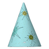 Robin's Egg Blue Atomic Starbursts Party Pet Feesthoedjes (Rechts)