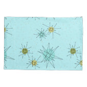 Robin's Egg Blue Atomic Starbursts Pillowcase Kussensloop (Achterkant)