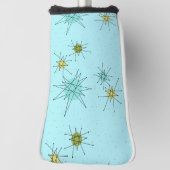 Robin's Egg Blue Atomic Starbursts Putter Hoesje Golfheadcover (Draai 90)