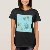 Robin's Egg Blue Atomic Starbursts T-Shirt (Voorkant)