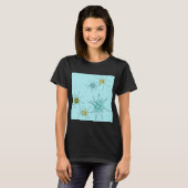 Robin's Egg Blue Atomic Starbursts T-Shirt (Voorkant volledig)