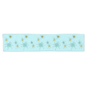 Robin's Egg Blue Atomic Starbursts Table Runner Korte Tafelloper (Horizontaal)