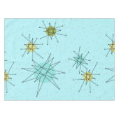 Robin's Egg Blue Atomic Starbursts Tablecloth Tafelkleed (Voorkant (Horizontaal))