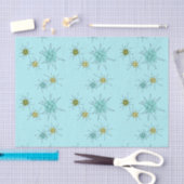 Robin's Egg Blue Atomic Starbursts Tissue Paper Tissuepapier (Craft)