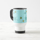 Robin's Egg Blue Atomic Starbursts Travel Mug Reisbeker (Voorkant links)