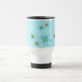 Robin's Egg Blue Atomic Starbursts Travel Mug Reisbeker (Center)