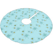 Robin's Egg Blue Atomic Starbursts Tree Skirt Kerstboom Rok (Gekanteld)