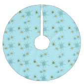 Robin's Egg Blue Atomic Starbursts Tree Skirt Kerstboom Rok (Voorkant)