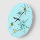 Robin's Egg Blue Atomic Starbursts Wall klok (Hoek)
