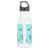 Robin's Egg Blue Atomic Starbursts Water Bottle Waterfles (Achterkant)