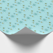 Robin's Egg Blue Atomic Starbursts Wrapping Paper Cadeaupapier (Hoek)