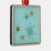 Robin's Egg Blue Atomic Starbursts Xmas Ornament (Rechts)