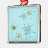 Robin's Egg Blue Atomic Starbursts Xmas Ornament (Links)